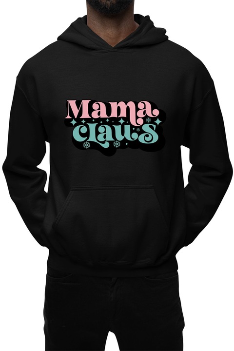 Hanorac barbati cu imprimeu, Craciun - Mama Claus, mix 1, Negru