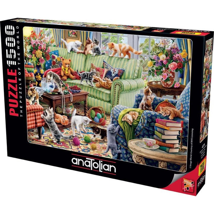 Puzzle, Anatolian, Pisici in living, 1500 piese