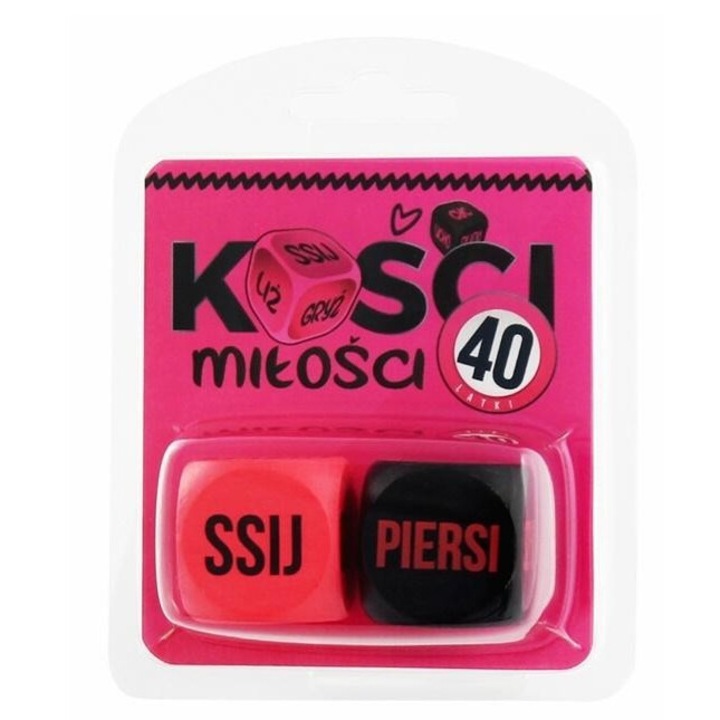 Еротична игра със зарове за двойки, Grammi, розово-черно, 89x102mm