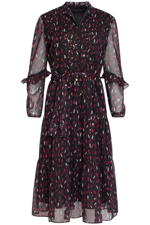 Smashed -Lemon, рокля от мек шифон с конфети, черна, XL