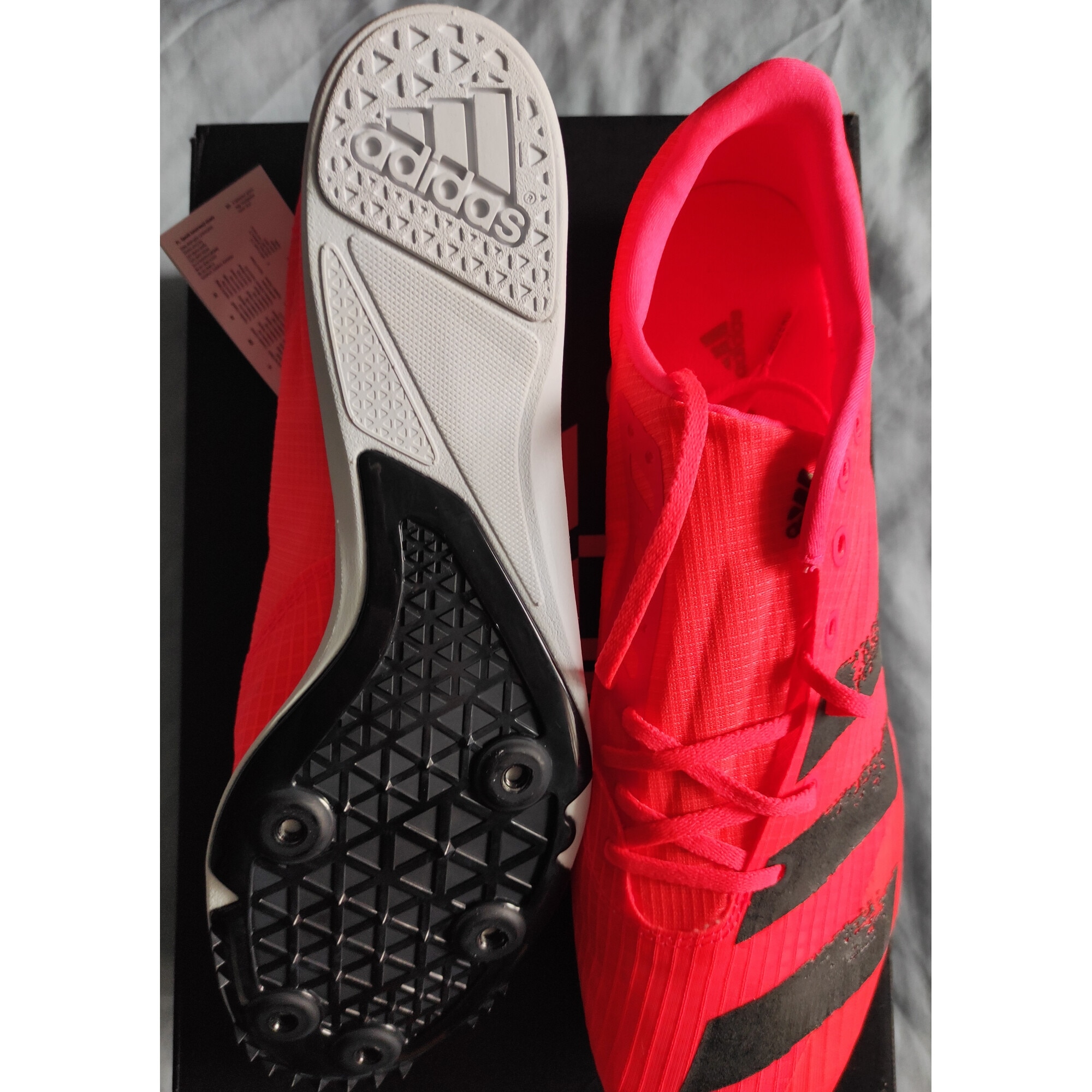 Pantofi pista/cuie adidas Distance Star Spikes, rzo/negru, 43EU