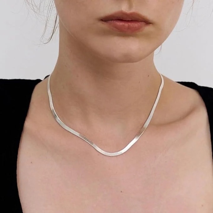 Colier Snake, design minimalist, 3mm latime, 45cm + 5cm