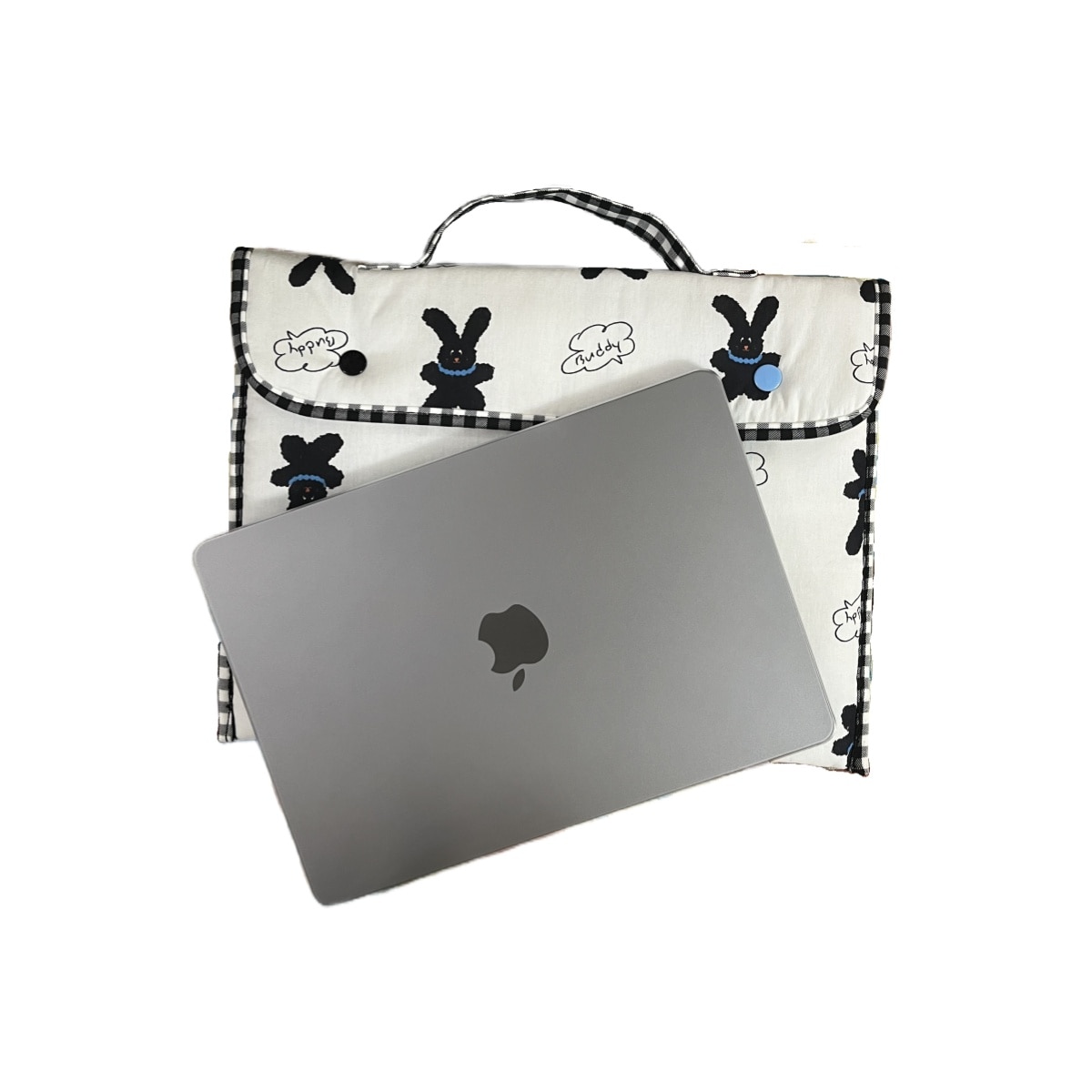 Geanta laptop, geanta laptop 13 inch、bumbac, alb/negru