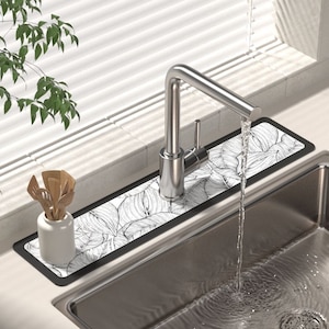 Covor absorbant pentru robinet 、Fabricat din noroi de diatomee, care absoarbe apa si rezistent la mucegai, blat decorativ pentru chiuveta、10*38
