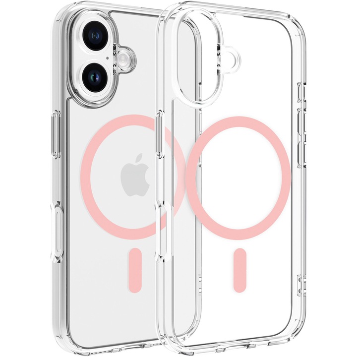Husa de protectie Dviced, Magsafe pentru iPhone 16 clear case, Pink