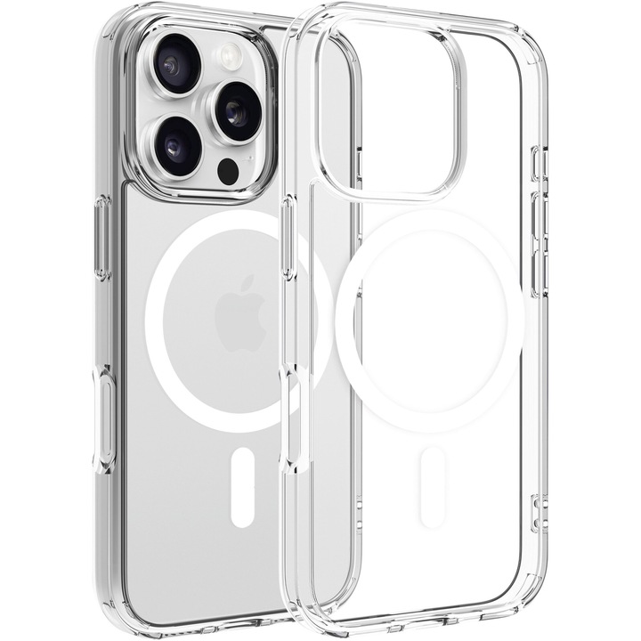 Husa de protectie Dviced, Magsafe pentru iPhone 16 Pro clear case, White