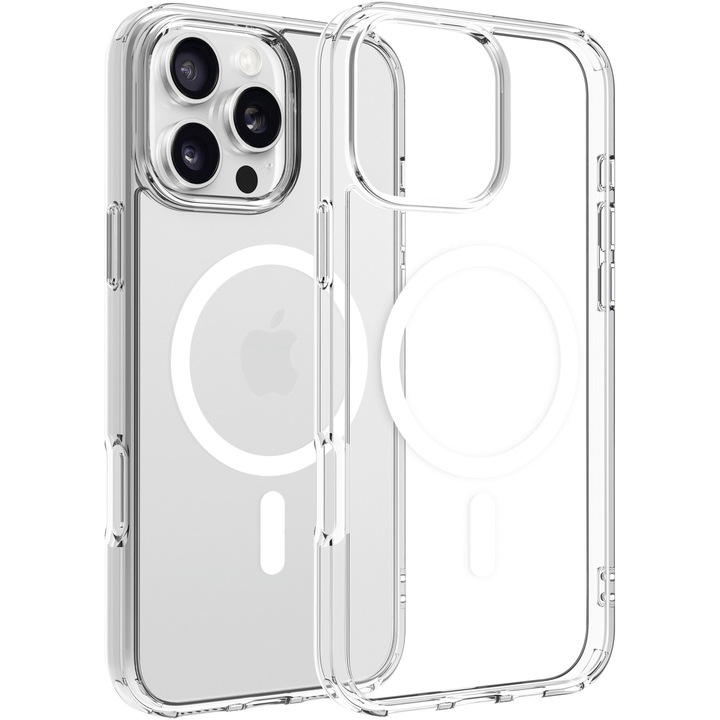 Husa de protectie Dviced, Magsafe pentru iPhone 16 Pro Max clear case, White
