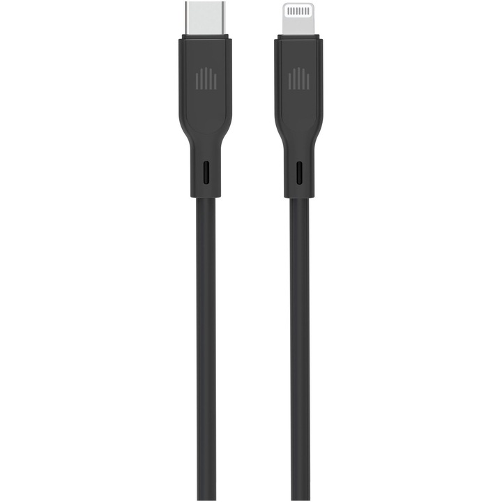 Cablu Dviced USB-C to Lightning silicone 1,25m, Black