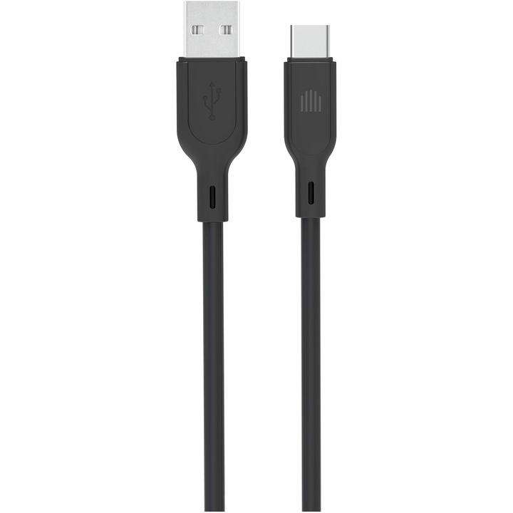 Cablu Dviced USB-A to USB-C silicone 1,25m, Black