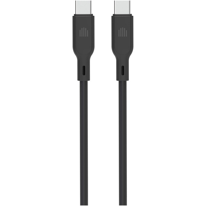 Cablu Dviced USB-C to USB-C silicone 1,25m, Black