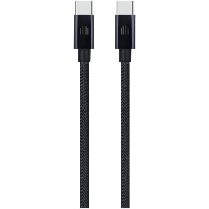 Cablu Dviced USB-C to USB-C Nylon Textile 1,25m, Black