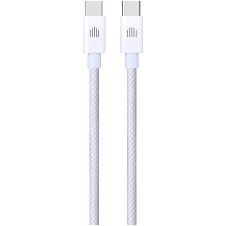 Cablu Dviced USB-C to USB-C Nylon Textile 1,25m, White