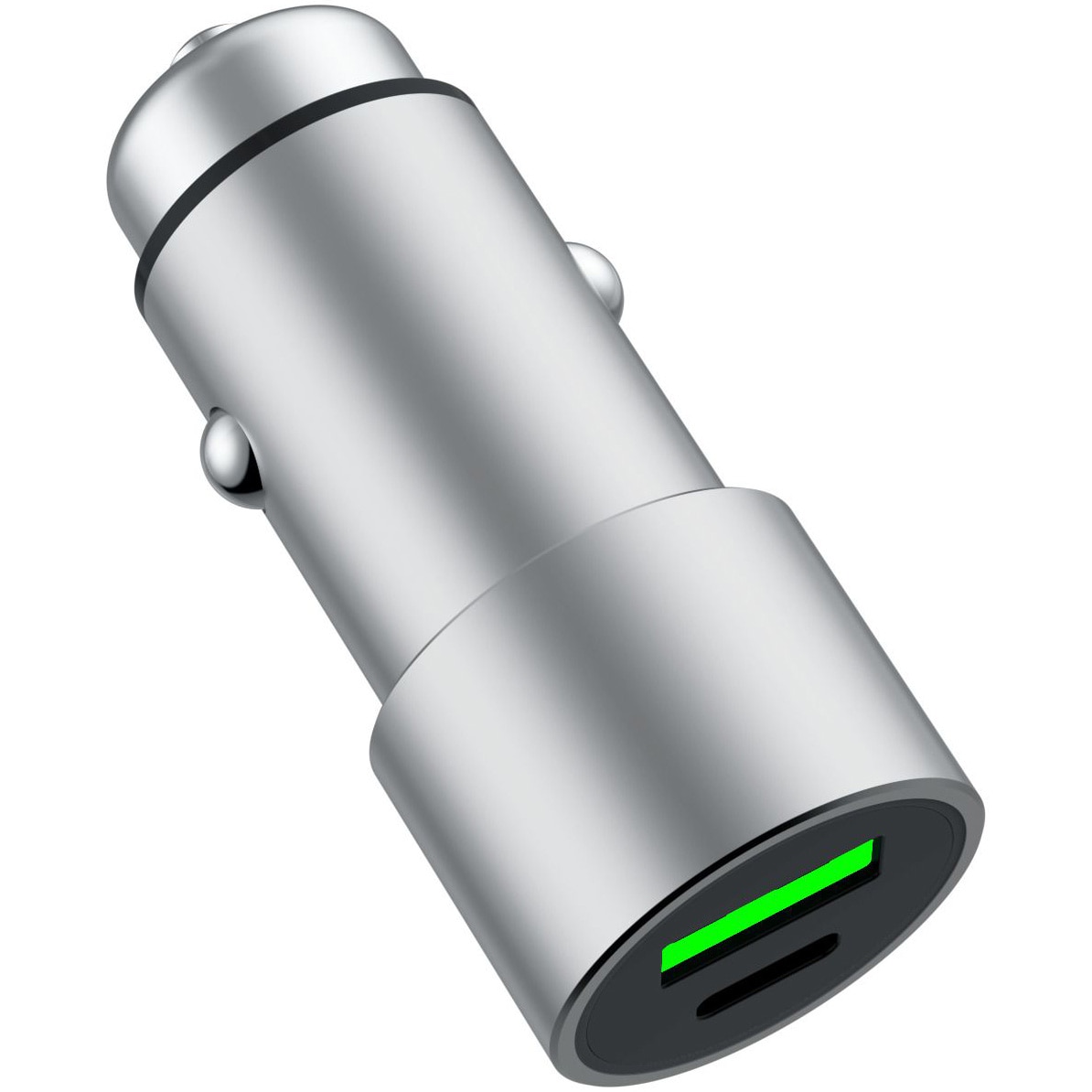 Incarcator auto Dviced, 1 USB-A, 1 USB-C, Metal