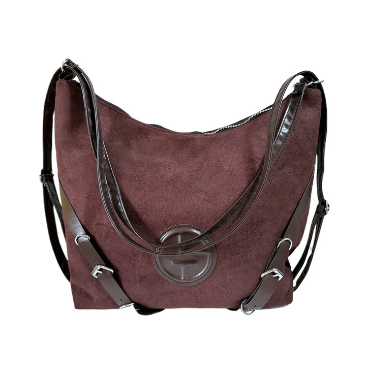 Női táska, LOILERIE, eco-bőr, 37x26x11cm, barna