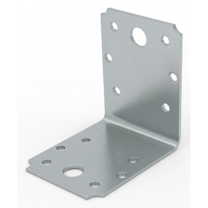 Set 10 simplu coltar perforat pentru lemn vinclu, montana, 90 grade, zincat, 70 x 70 x 54 mm (grosime 2 mm)