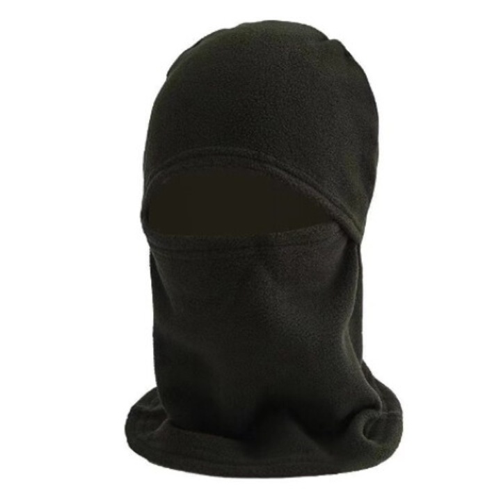 Masca pentru casca, neagra, din poliester, design cu doua straturi, accesoriu ski si snowboard