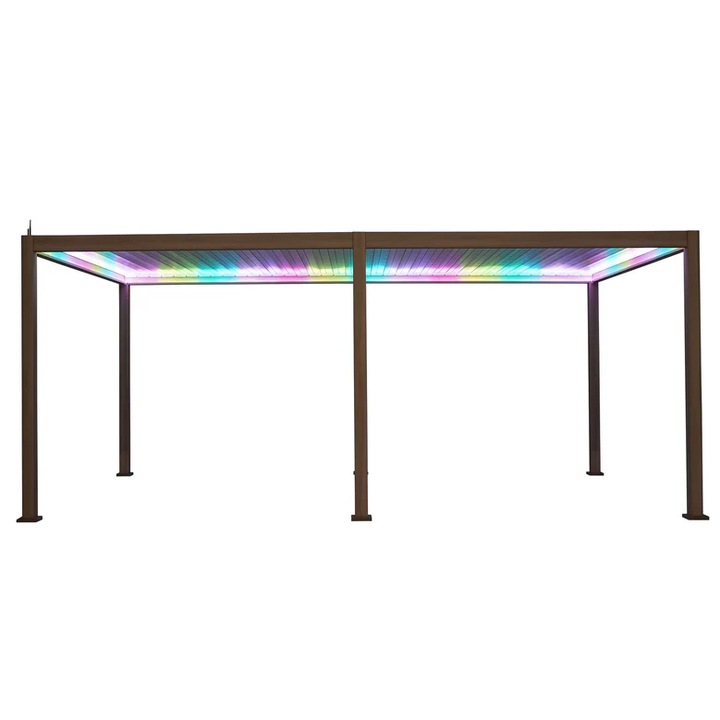 Pergola motorizata gradina/terasa, Maison Mex MIRADOR SMART, L.600 l.300 H.250 cm, negru