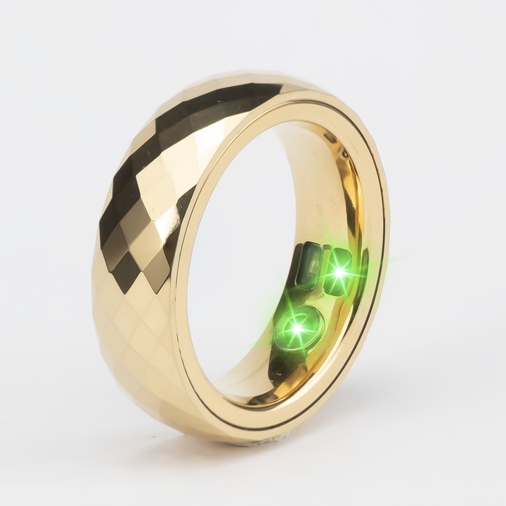 Inel Inteligent, Ultra-Usor, Monitorizare a Somnului, Calorii, Activitati Fitness, Ritm Cardiac, Oxigen in Sange, Rezistent la Apa R11（Aur Galben 002，Marime10）