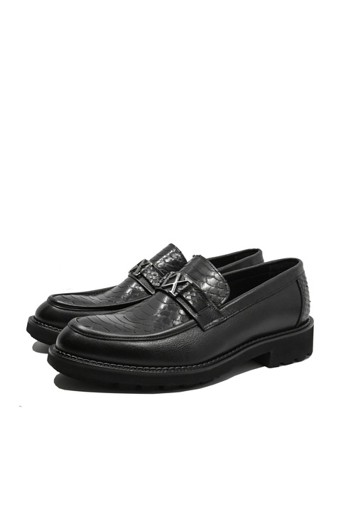 Pantofi barbati Remas slip-on negri din piele naturala TR060N, 41 EU