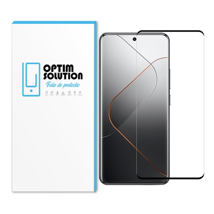 Gallant 5D edzett üvegfólia Xiaomi 14T / 14T Pro készülékhez, Optim Solution, Speciális érintésérzékenység, széltől szélig terjedő, nagy felbontás, színek élénksége, UHD tisztaság, optikai minőségű üveg, optimális védelem, eredeti vizuális élmény, fekete
