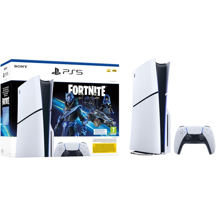 Конзола PlayStation 5 (PS5) Slim, 1TB SSD, D-Chassis, Fortnite Cobalt Star Bundle
