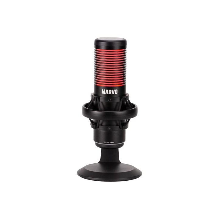 Microfon gaming, Marvo MIC-07 Blast 60 Black, Microfon gaming USB, RGB