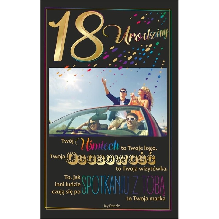 Felicitare Urodziny 18, AbCard, 205x130mm, cu coperta din folie