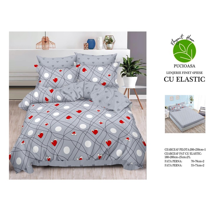 Lenjerie De Pat Finet Cu Elastic - Buline Si Inimi