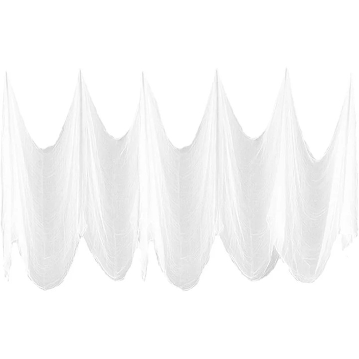 Panza de decor pentru Halloween Vohoney, tifon, alb, 5 x 2, 15 m