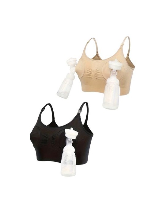 Set 2 sutiene de maternitate KLKIT, Negru/Bej