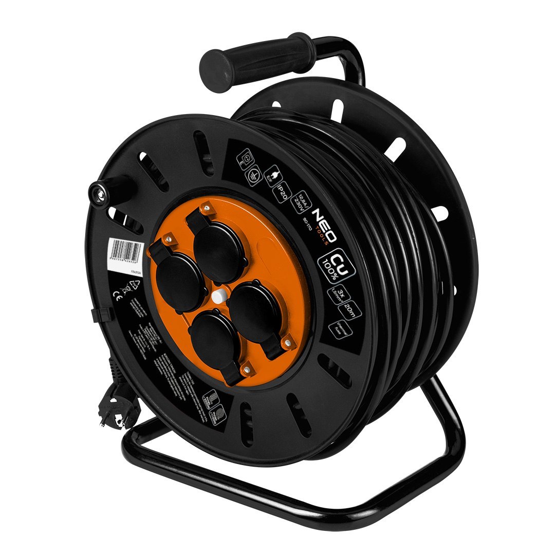Tambur cablu, prelungitor, 20 m / 3×1,5 mm² cablu de cupru, 230 V