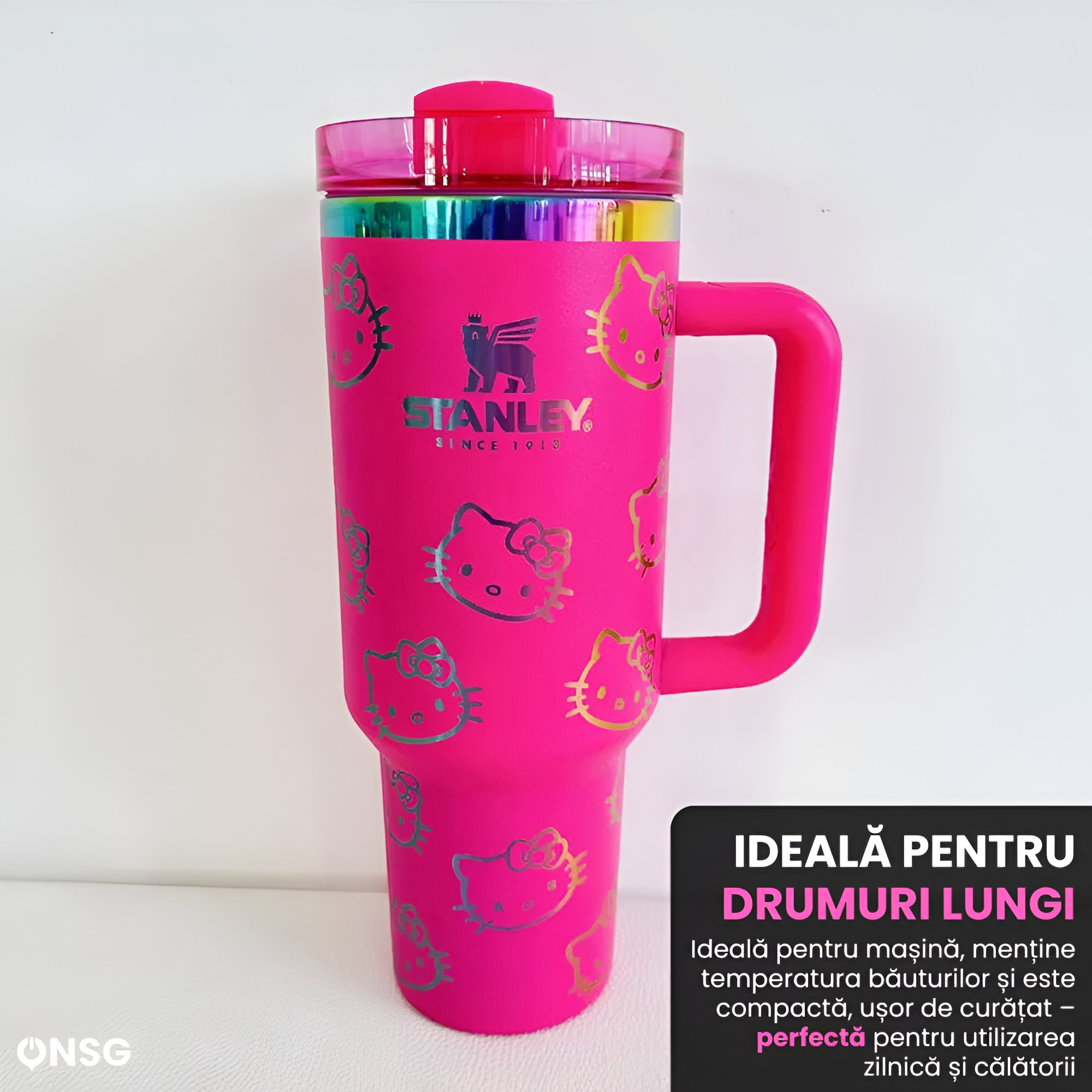 Cana Termos Stanley Quencher H2.0 Flowstate Editia Hello Kitty by