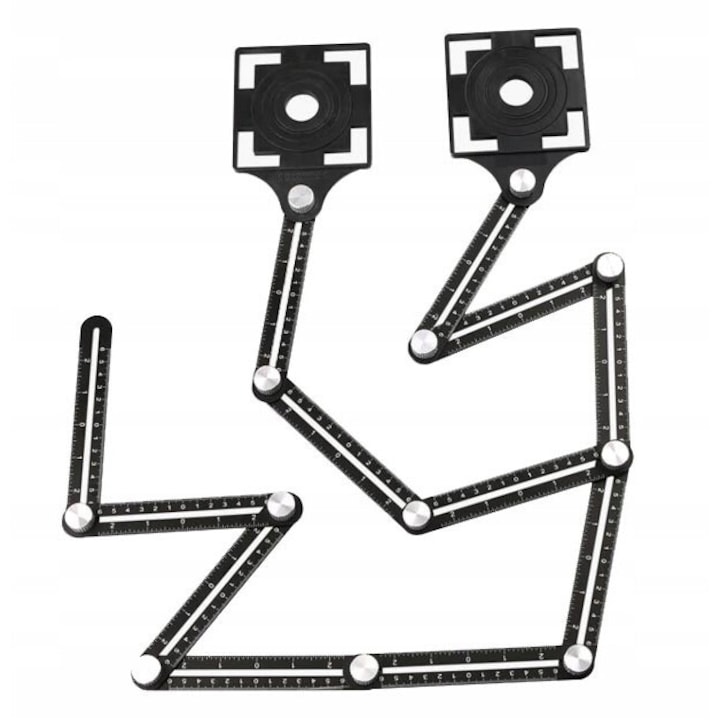 Sablon de masurare pentru deschideri, Falon-Tech, 12 brate, 5 deschideri, negru, 175x25mm