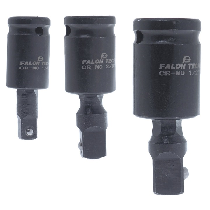 Set 3 chei cu bila, Falon-Tech, 1/4", 3/8", 1/2", din otel crom