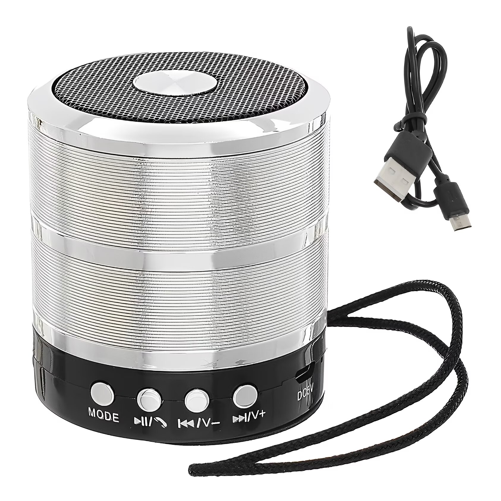 Mini boxa portabila, Corp metalic, Bluetooth, Miscro-SD, Radio