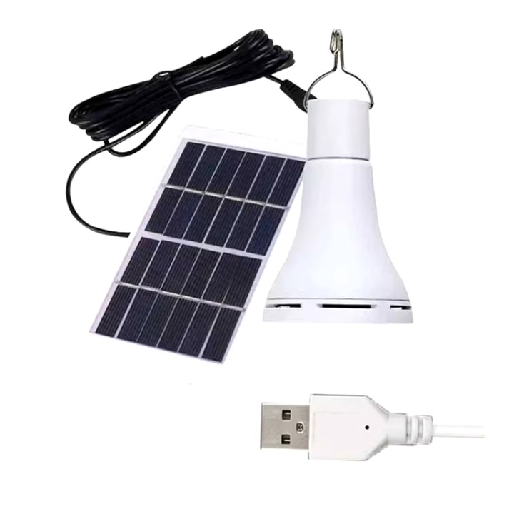 Bec led si panou solar, Camping, Gradina, CRT, Premium Light, Portabil, Incarcare USB, 7, 5 W