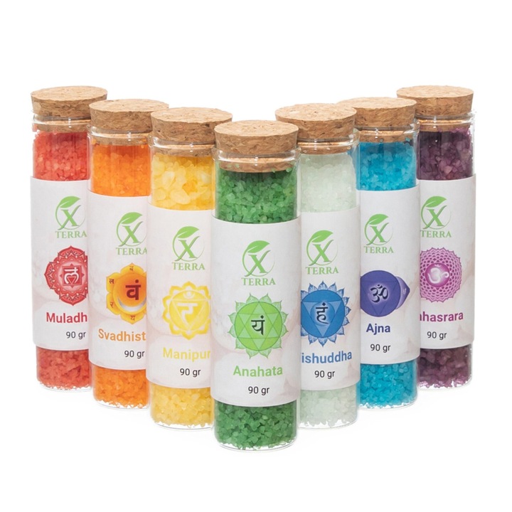 Set 7 saruri de baie detoxifiante cu uleiuri esentiale, 7 x 90 gr