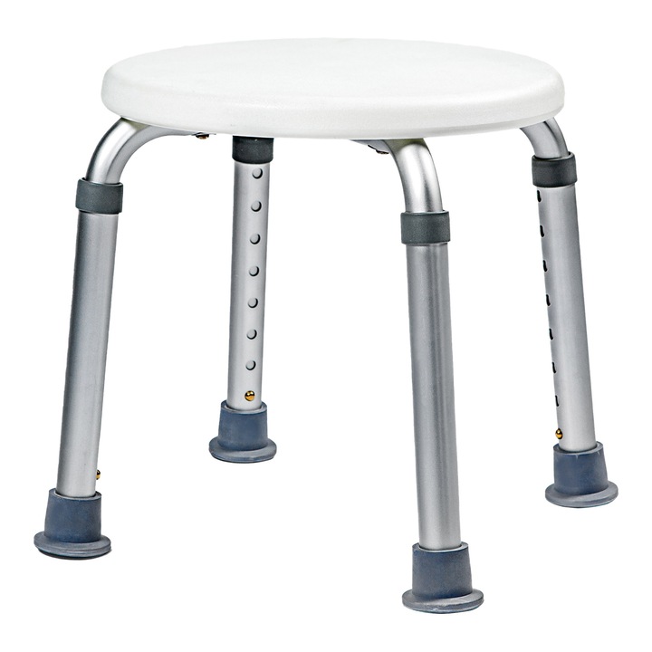 Scaun de baie/dus Kid-Man, din aluminiu, sezut rotund, reglabil pe inaltime