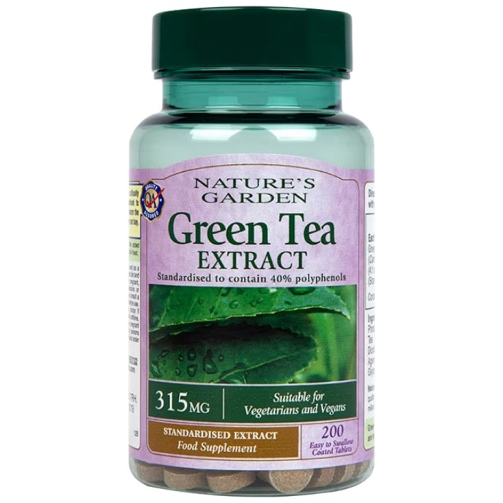 Étrend-kiegészítő Holland And Barrett zöld tea kivonat 315 mg Natures Garden, 200 tabletta