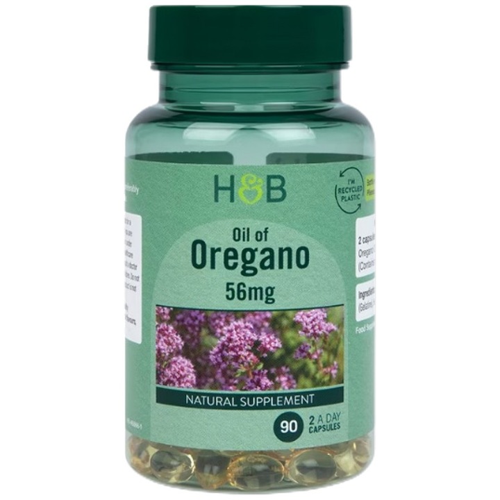 Étrend-kiegészítő Holland And Barrett Oil of Oregano 56 mg, 90 kapszula