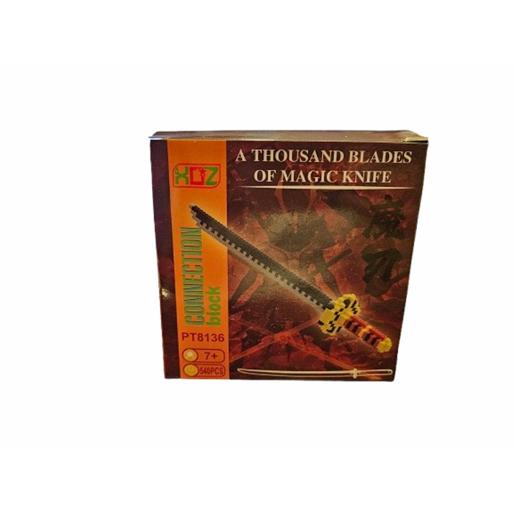 OEM Építőkészlet, Katana típusú kard, műanyag, 540 db, 7+ év