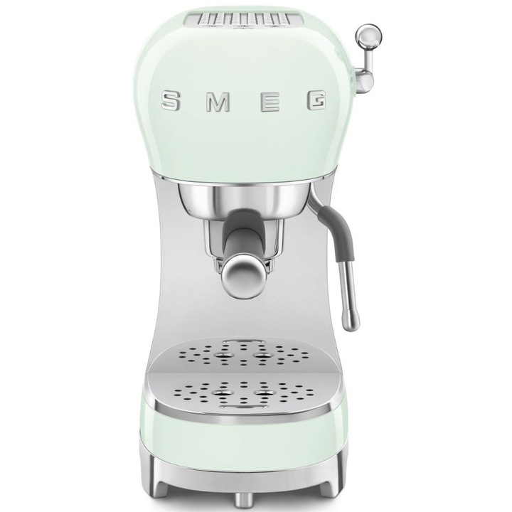 Еспресо кафемашина Smeg ECF02PGEU, 50's Style, 1350 W, 15 бара, Пастелно зелен