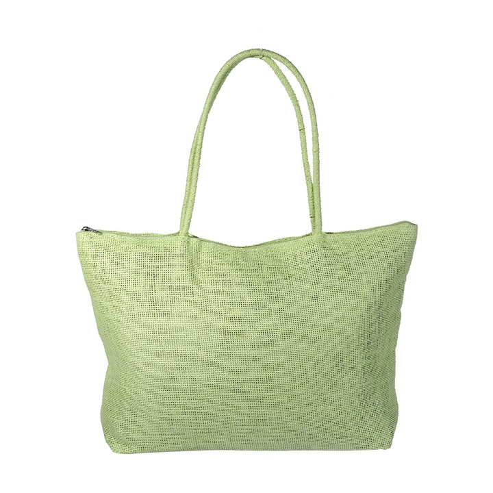 Női válltáska, Jormftte, szalmából, nagy kapacitású, fűzöld színű