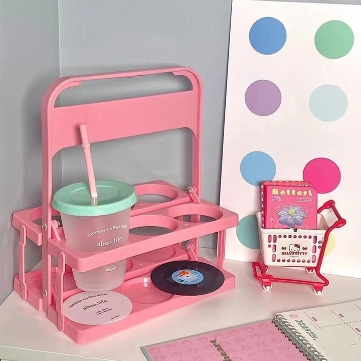 Jormftte italtartó, hordozható sörösüveg-tartó, összecsukható kialakítás, rózsaszín