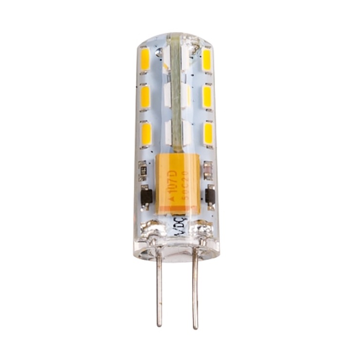 LED лампа 2W, G4, 2700K, 12V DC, топла светлина, SMD 3014 – 1 бр./блистер