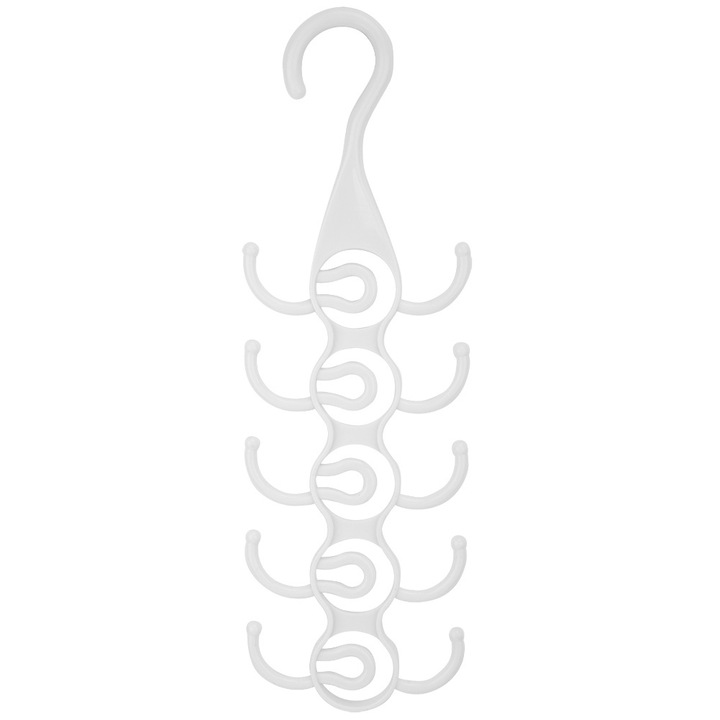 Закачалка за дрехи, longziming, 10 куки, бяла, 2 кг