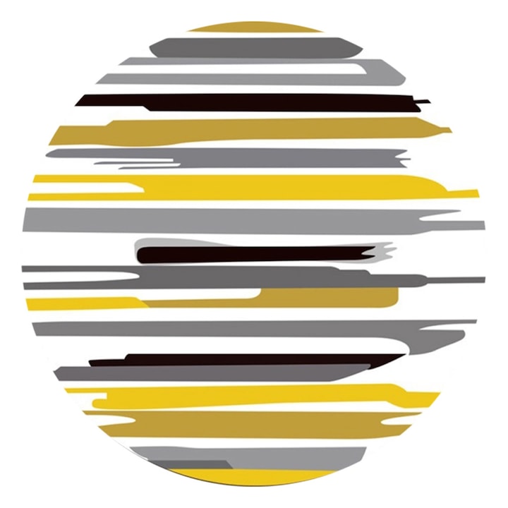 Кръгъл килим, 40 см, фланелен материал, раирана шарка, може да се пере