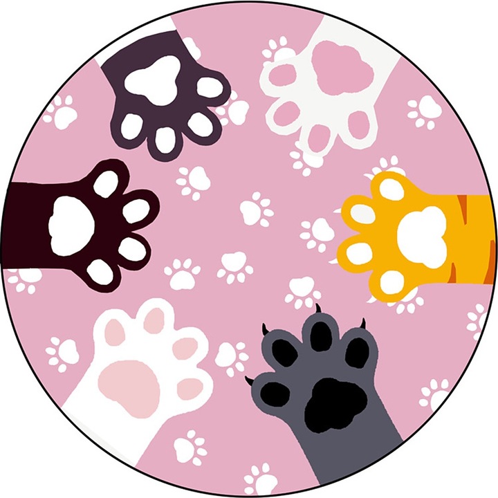 Кръгъл килим 120 см, мек фланел, може да се пере, за хол, спалня