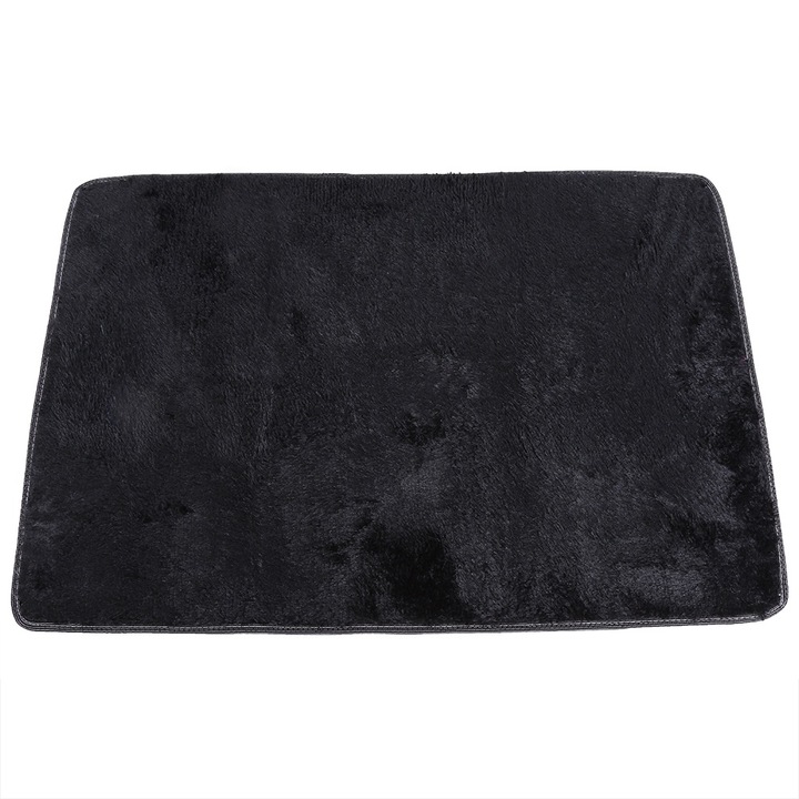 Килим, Мек, Полиестерен, 120х80см, Неплъзгащ се, Черен