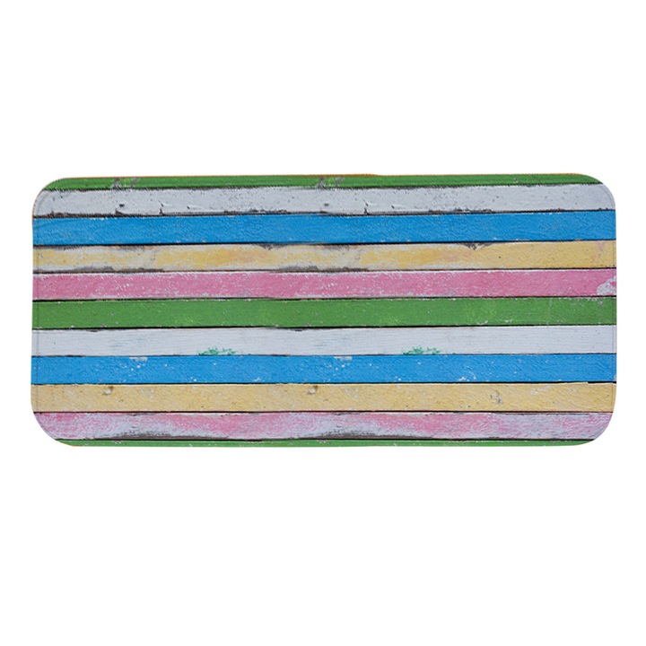 Килим, полиестер, противоплъзгащ се, многоцветен, 180x60 см